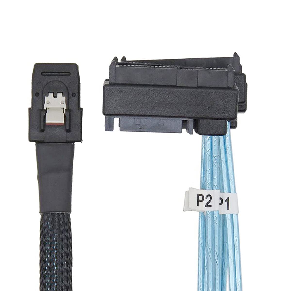 Cablecc Internal 36 Pin Mini Sas Sff 8087 Host To 4 Sff 8482 Target Sas Hard Disk And Sata Power Cable 50Cm