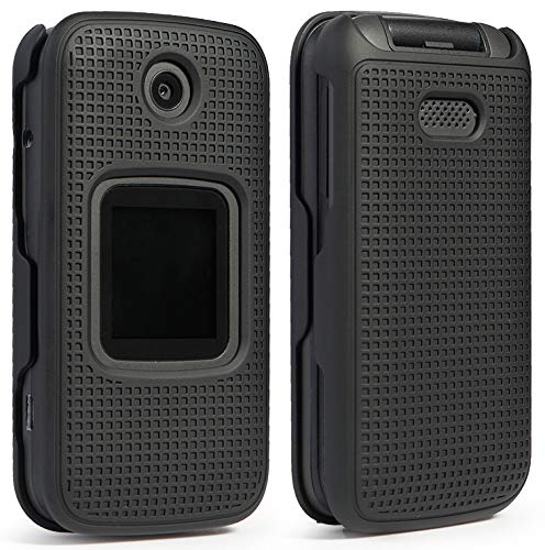 Nakedcellphone Case For Alcatel Smartflip/Go Flip 3, [Black] Protective Snap-On Cover [Grid Texture] For Alcatel Go Flip 3, Alca