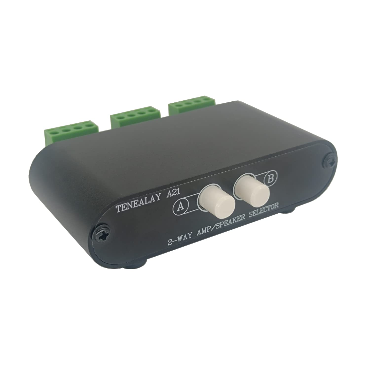 Tenealay 2 Way Stereo Amplifier Speaker Selector, Ab Speaker Switch 2 Zone Distribution, Amp Switcher Box, Spk Controller A21