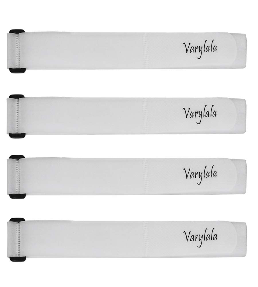 4 Pcs Varylala Versatile Hook And Loop Cable Ties Straps Tie Downs Fastening Securing Straps (40''X1.5'', White)