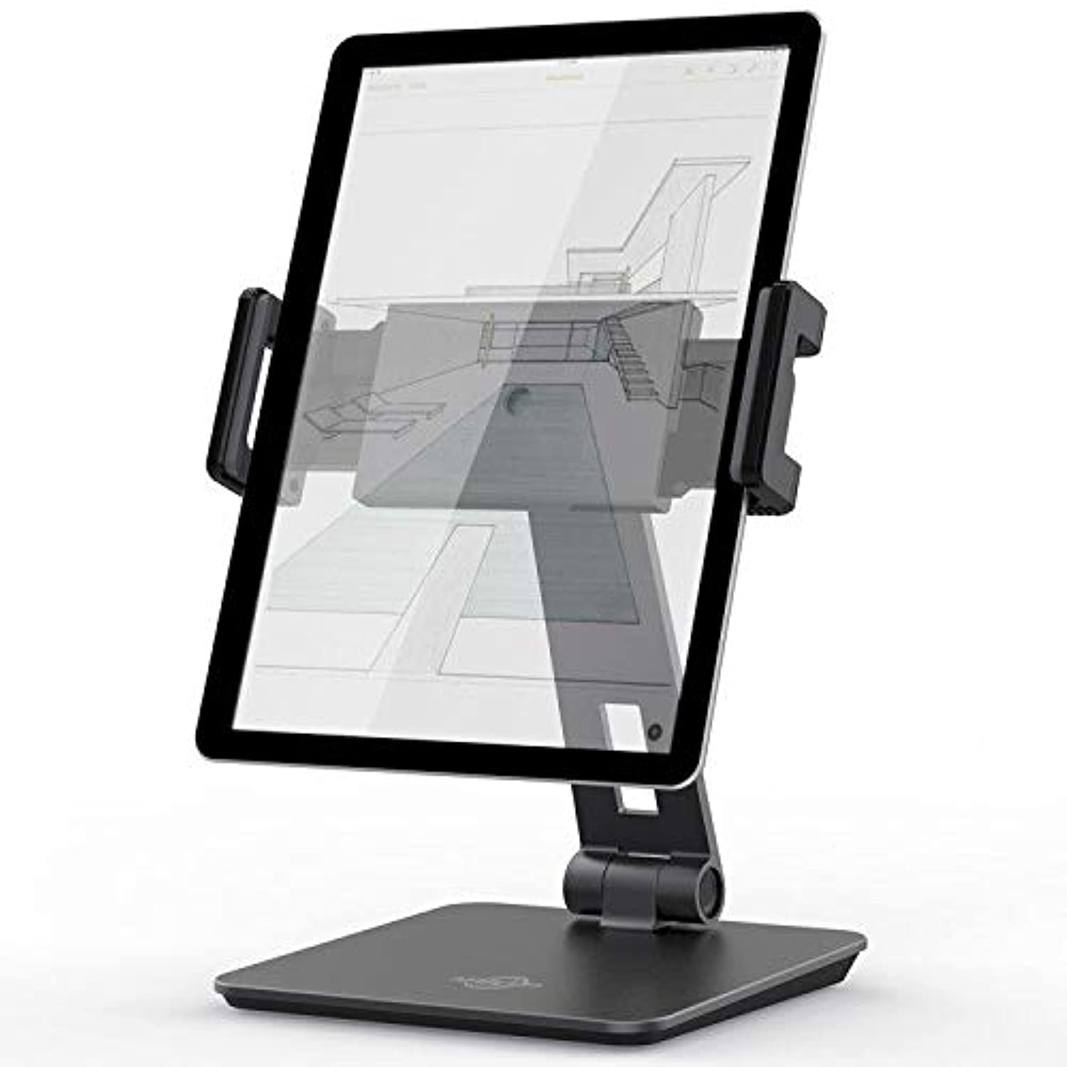 Kabcon Tablet Stand,Tightness Adjustable Aluminum Alloy Tablet Stand For Desk, 360 Swivel Foldable Tablets Stands Dock For 4'' 1