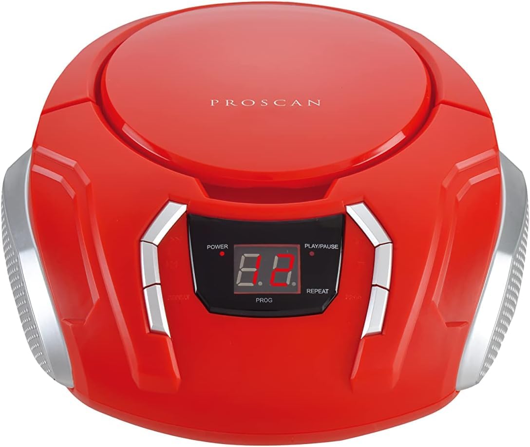 Proscan Elite Portable Cd Boombox With Am/Fm Radio   Red