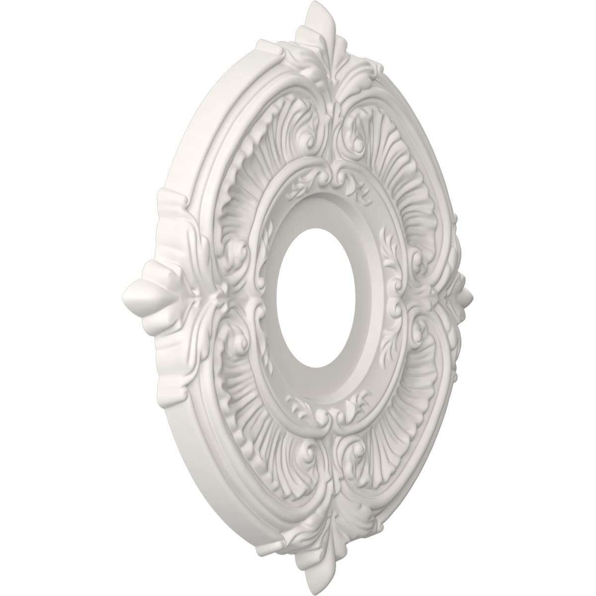 Ekena Millwork Cmp13Atgbw Attica Thermoformed Pvc Ceiling Medallion (Fits Canopies Up To 5''), 13''Od X 3 1/2''Id X 3/4''P, Ultr