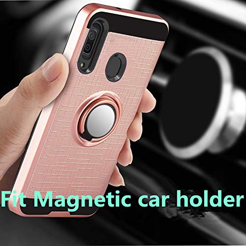 Lozetor Galaxy A50/A30/A20 Case With Hd Screen Protector, Dual Layer Shockproof Case With 360 Degree Rotating Ring Holder Kickst