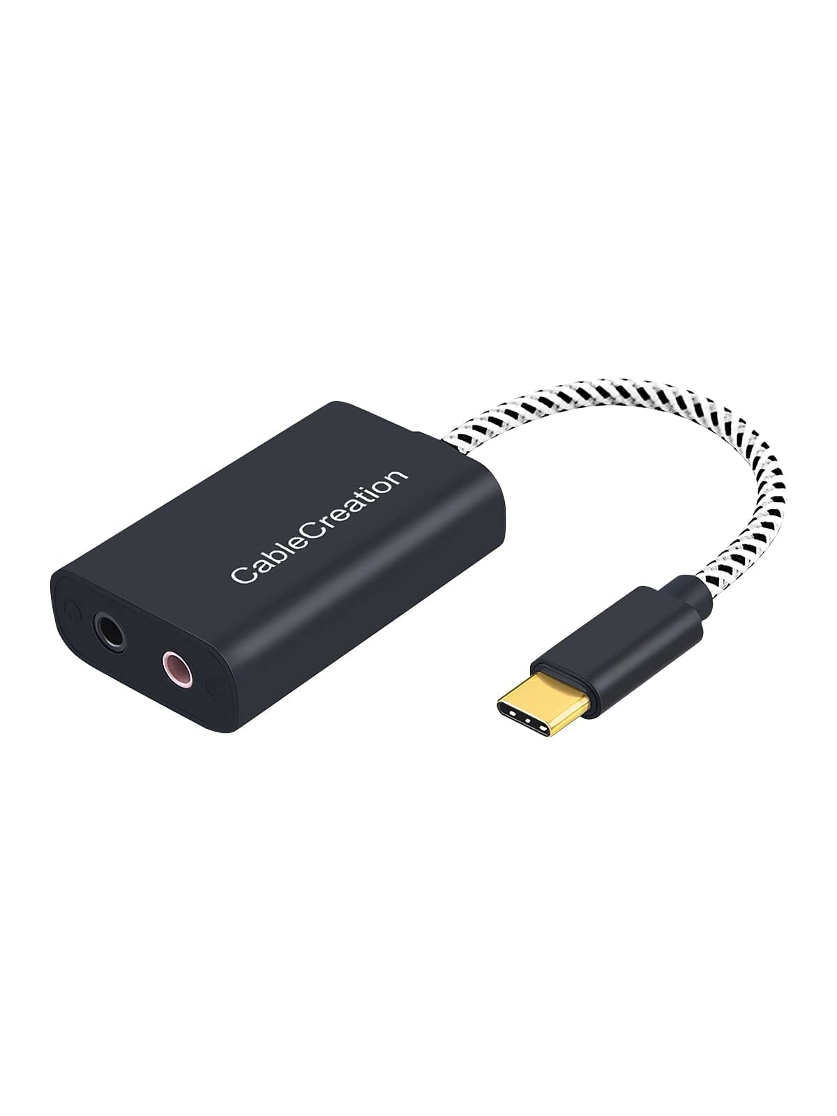 CableCreation Type C External Sound Card with 3.5 mm Audio Jack, USB-C Microphone Adapter Compatible with MacBook Pro, iMac, iPa