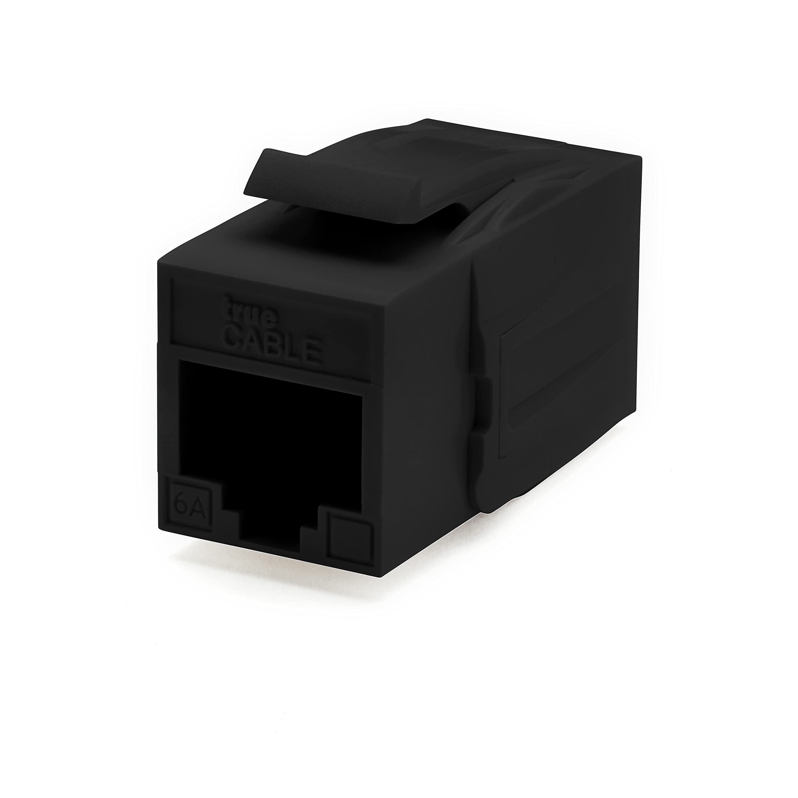 Truecable Cat6A Keystone Jack Coupler, Unshielded (Utp), Poe++ (4Ppoe), Ul Listed, Etl Verified, Ansi/Tia 568 2.D Cat 6A Performance Compliant, Female To Female Rj45 Couplers, Black, 2 Pack