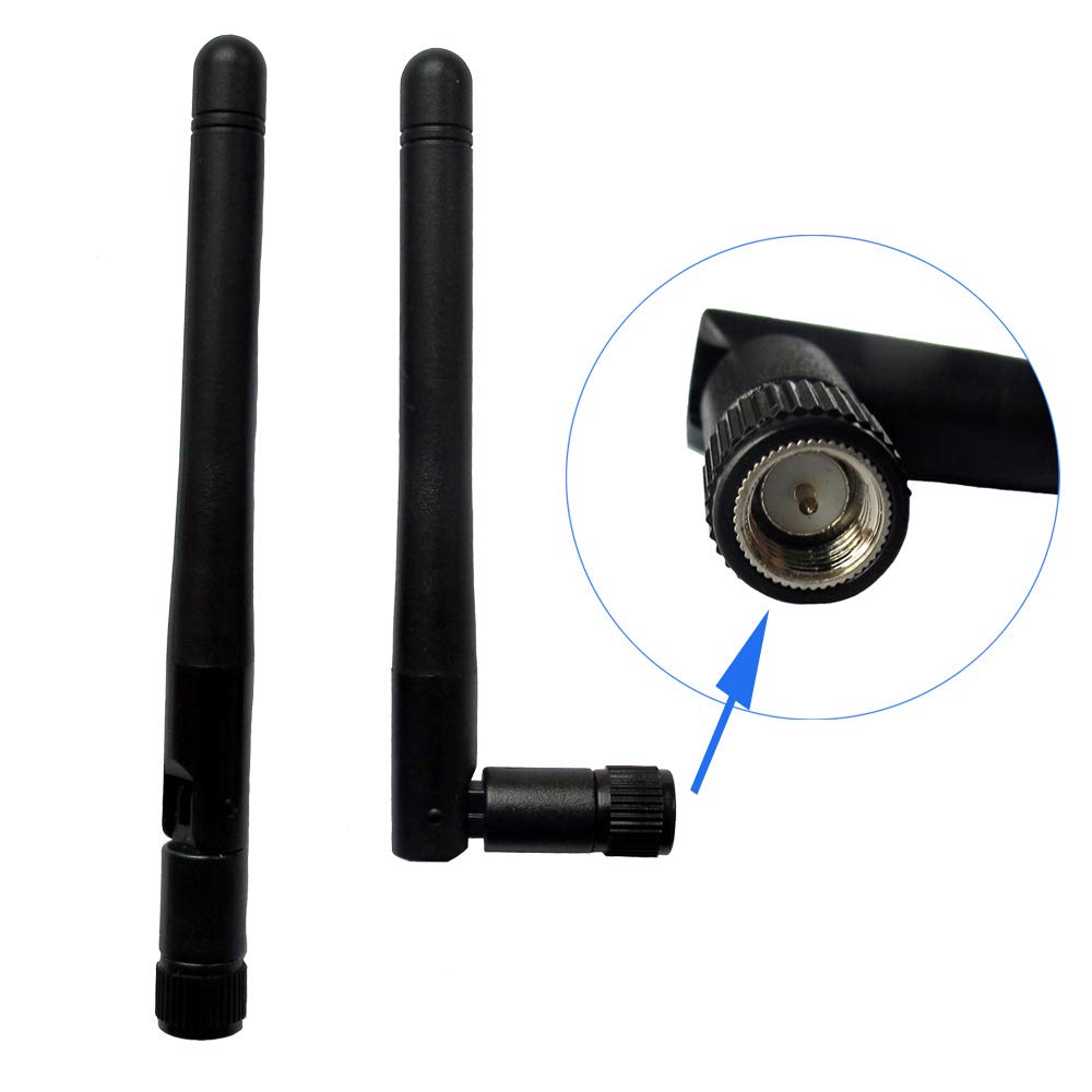 3Dbi 2.4Ghz Wireless Rubber Aerial Omni Directional Wifi Antenna Sma Male Connector For Wireless Network Router Pack Of 2