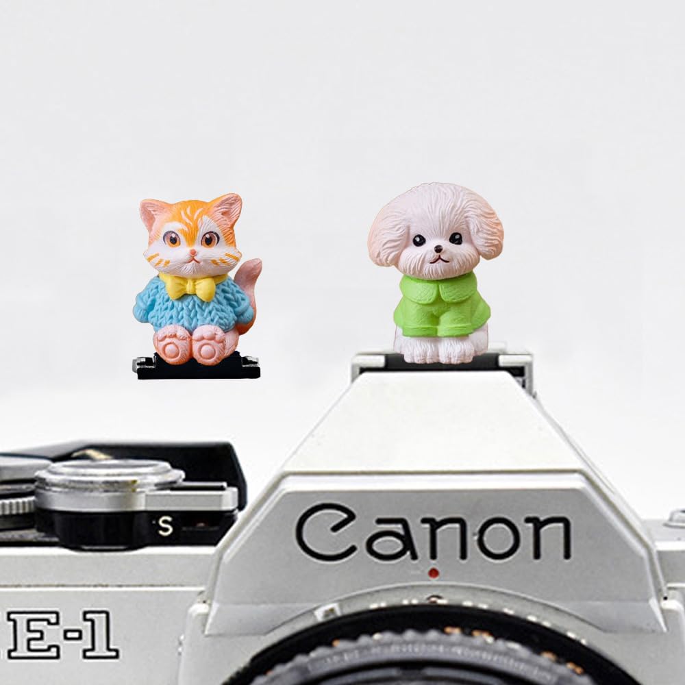 Slr Camera Hot Shoe Boot Cover Cap,Dustproof Hot Shoe Protector,Compatible With Sony Fuji Canon Nikon Pentax Leica (2Pcs Cat Dog