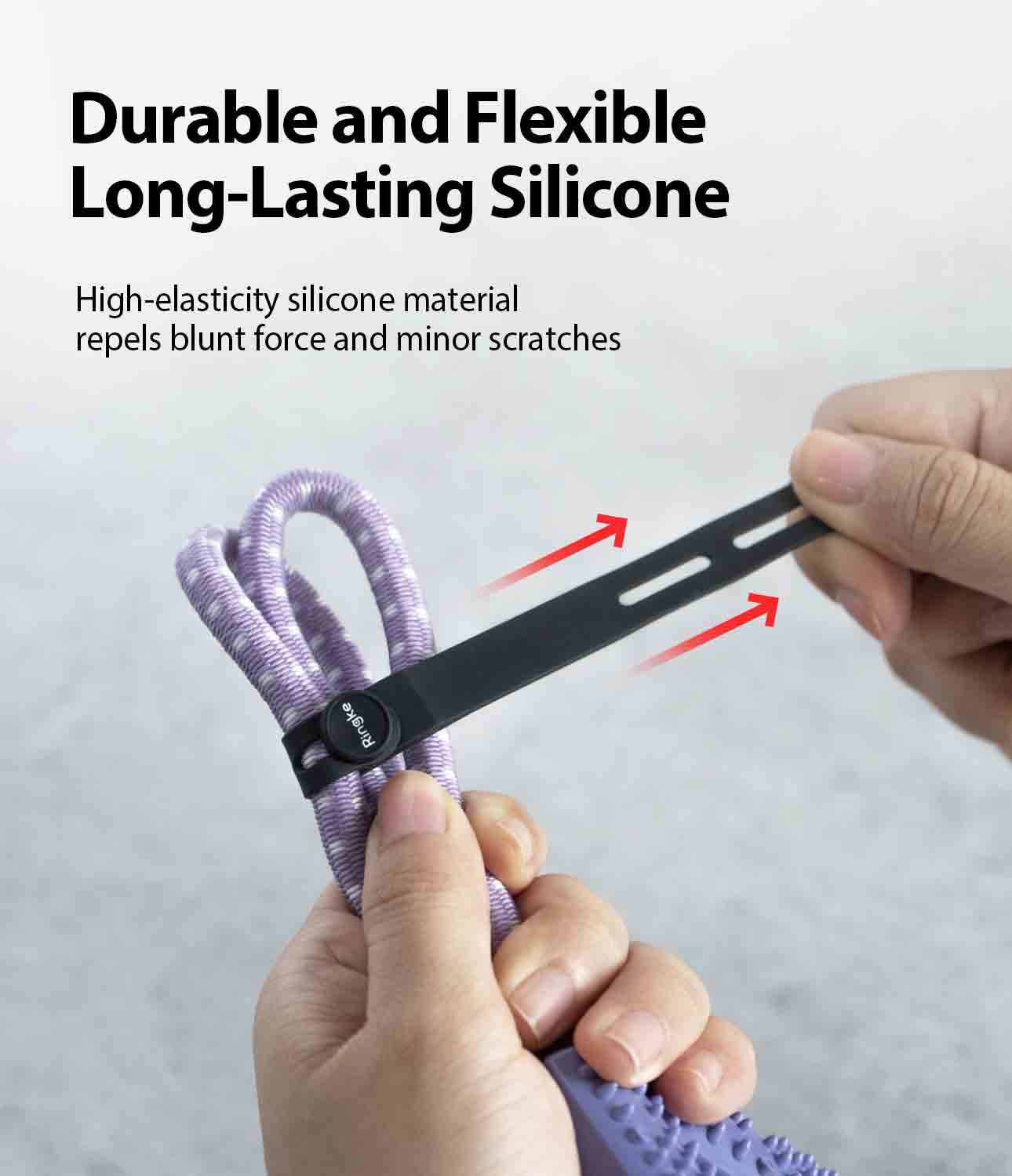 Ringke Silicone Cable Ties [Reusable Cable Management] Flexible Cord Organizer, Adjustable Length Long Lasting Durable Cable Cli