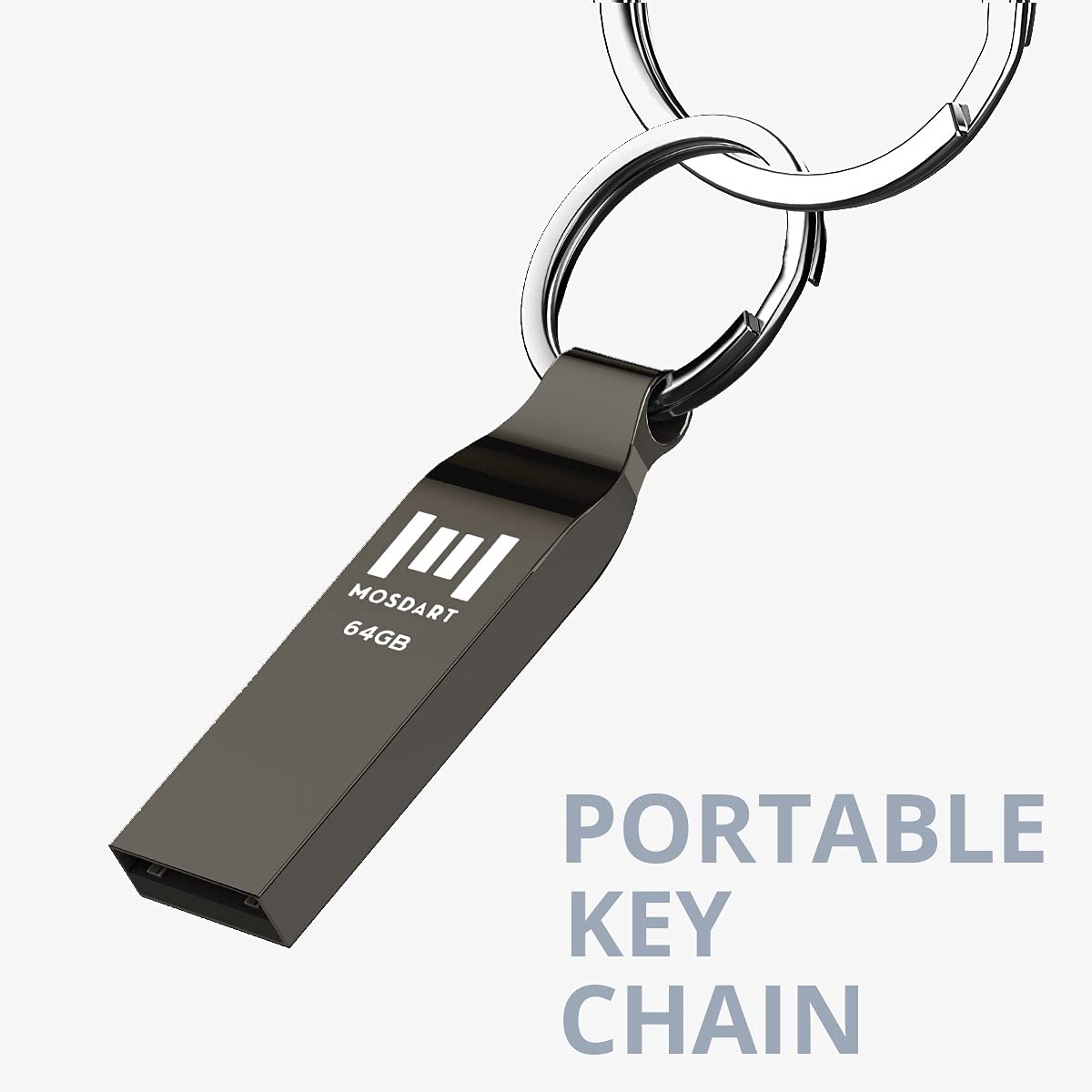 Mosdart 64Gb Usb 2.0 Exfat Flash Drive Waterproof Thumb Drive Metal Keychain Zip Drive 64 Gb Usb2.0 Dustproof Jump Drive 64G Sho