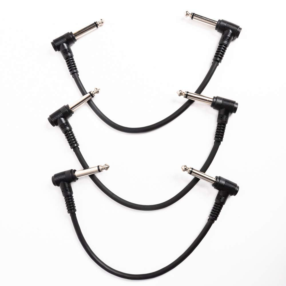 Senor Cable 6 Inch Guitar Patch Cable Black 3 Pack Guitar Effect Pedal Cables | Pedal Patch Cables | Guitar Effect Patch Cables 