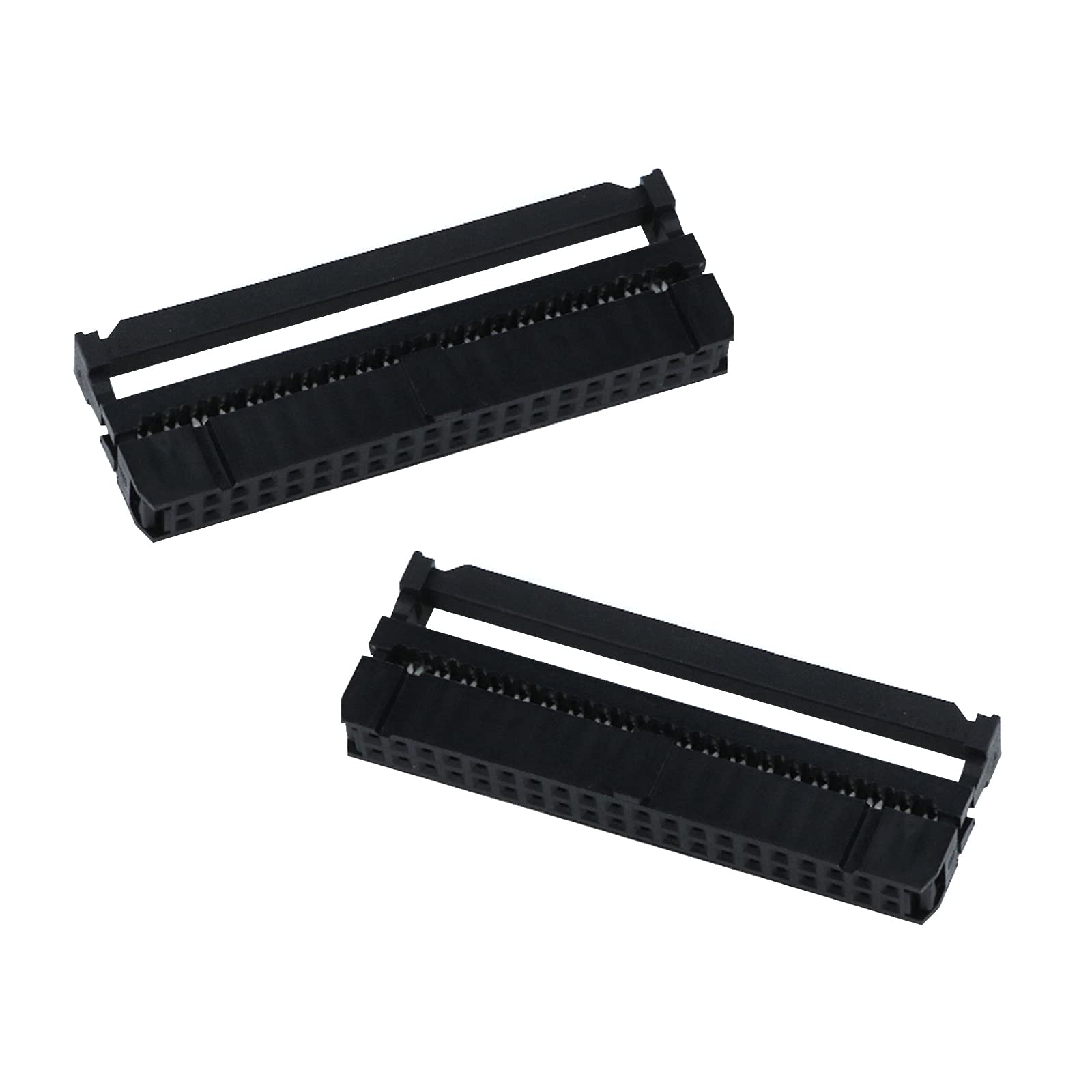 Antrader 10Pcs 2.54Mm Pitch Female 2X20 40 Pin Flat Cable Idc Socket Connector Black