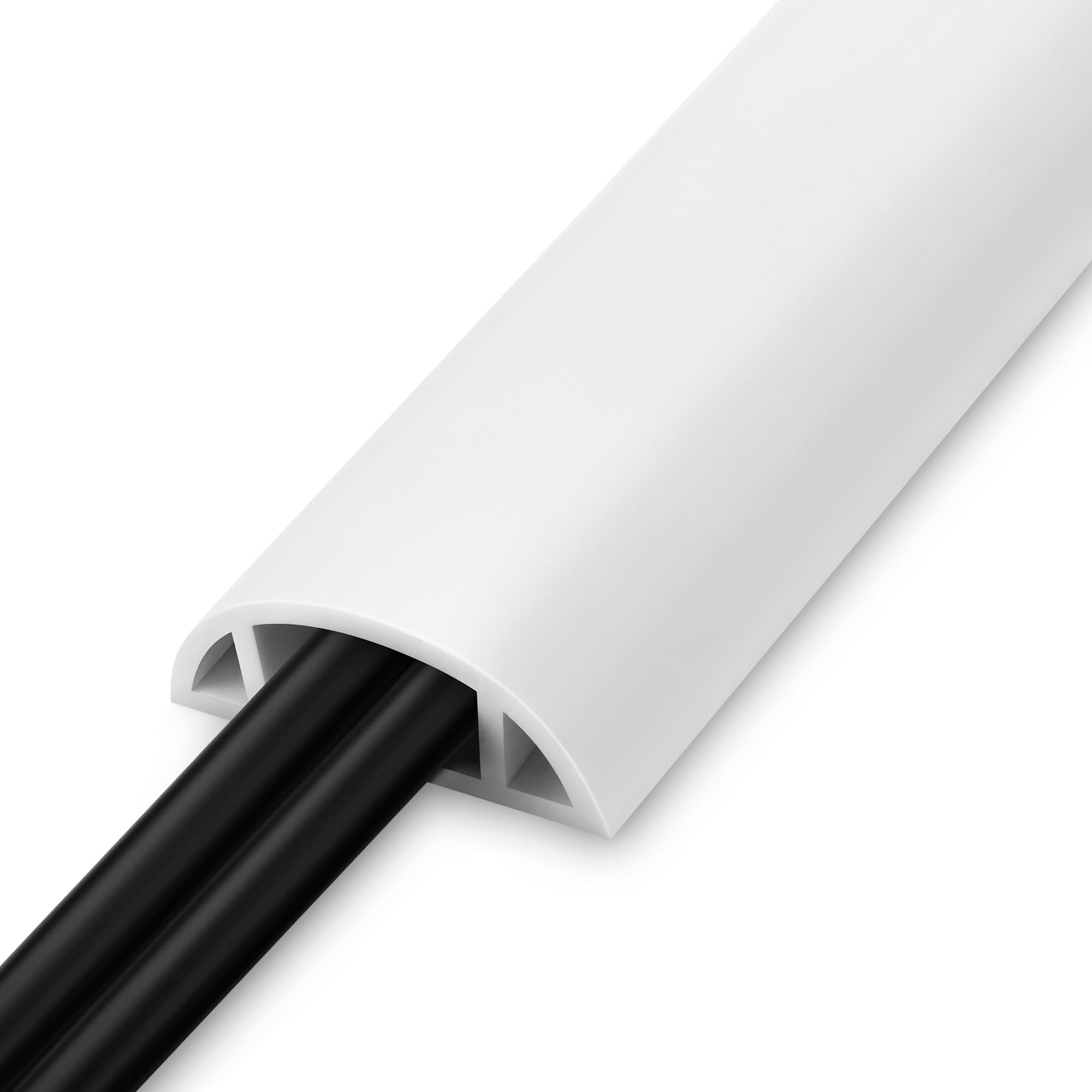 Lzeoy 5.5Ft Floor Cord Cover, White Soft Cable Cover Floor, Large Size Extension Cord Covers For Floor, Power Cord Protector Flo