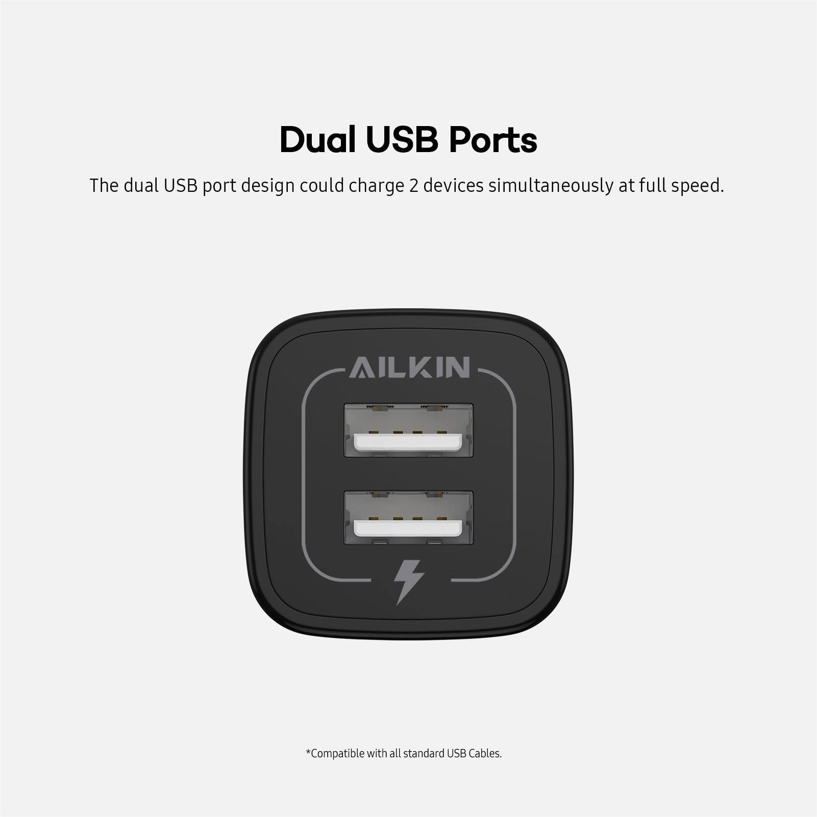 Usb Wall Charger, Ailkin 2.1A Dual Port Portable Universal Usb Wall Charger Adapter Box For Iphone 15 14 13 12 Mini Pro Max Se 1