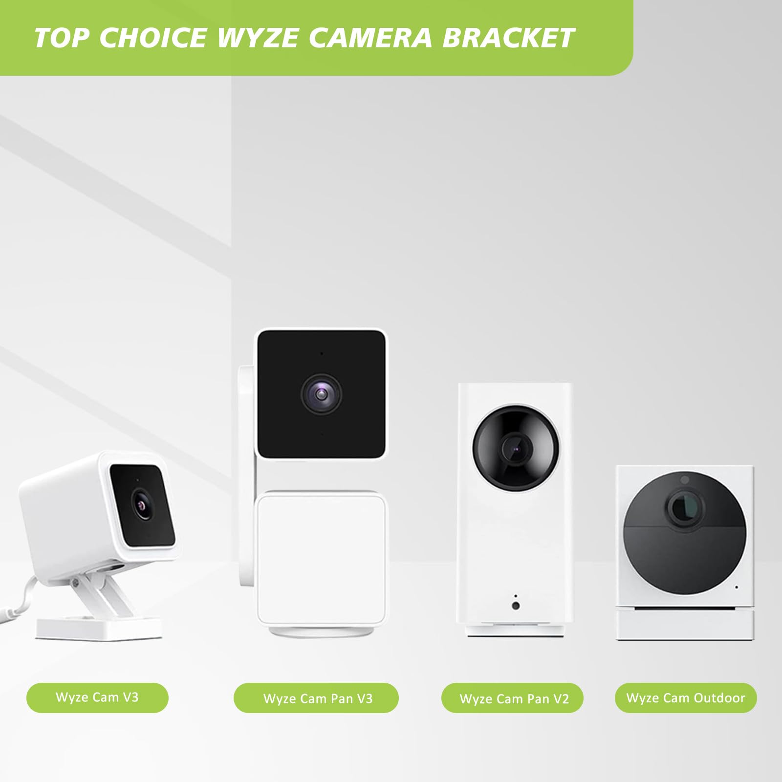 2 Pack Wall Mount Compatible With Wyze Cam Pan V3, Indoor And Outdoor Security Mount For Wyze Cam Pan, Wyze Cam Outdoor And Other Camera With Same Interface