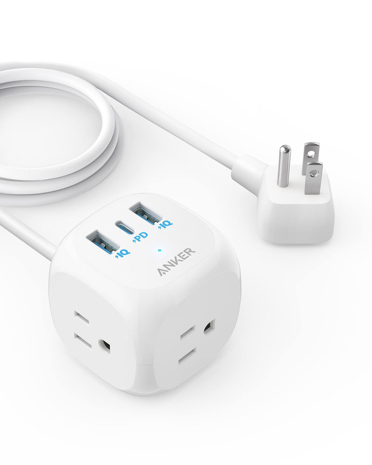 Anker 20W Usb C Power Strip, 321 Power Strip With 3 Outlets And Usb C Charging For Iphone 15/15 Plus/15 Pro/15 Pro Max, 10 Ft Ex