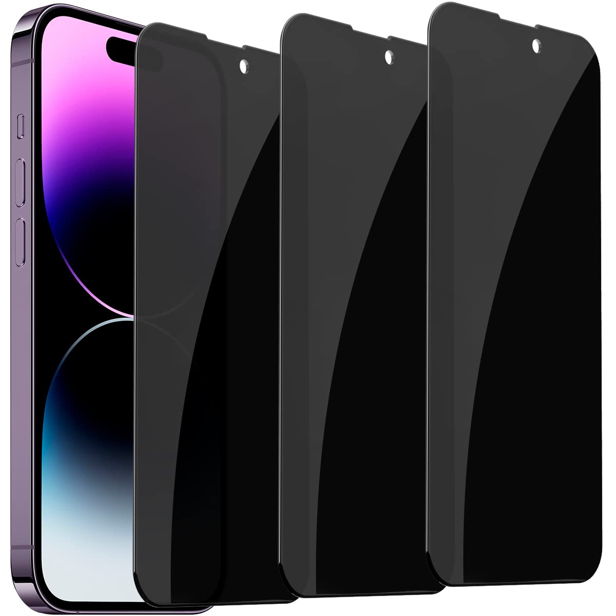 Neepart 3 Pack Privacy Screen Protector For Iphone 14 Pro Max[6.7 Inch], Sensor Protection, Dynamic Island Compatible, 9H Anti S