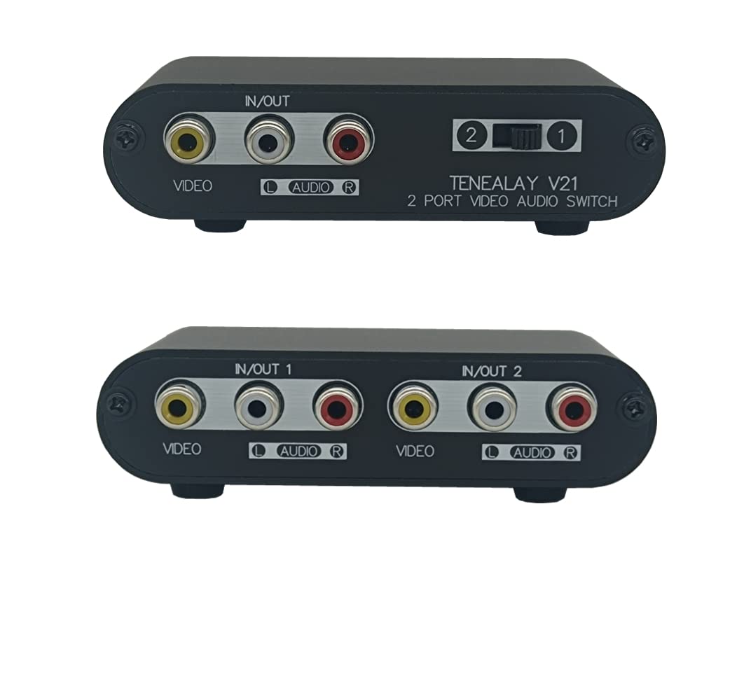 2 Way Av Switch Rca Switcher 2 In 1 Out Composite Video L/R Stereo Audio Selector Box For Dvd Stb Game Consoles  V21