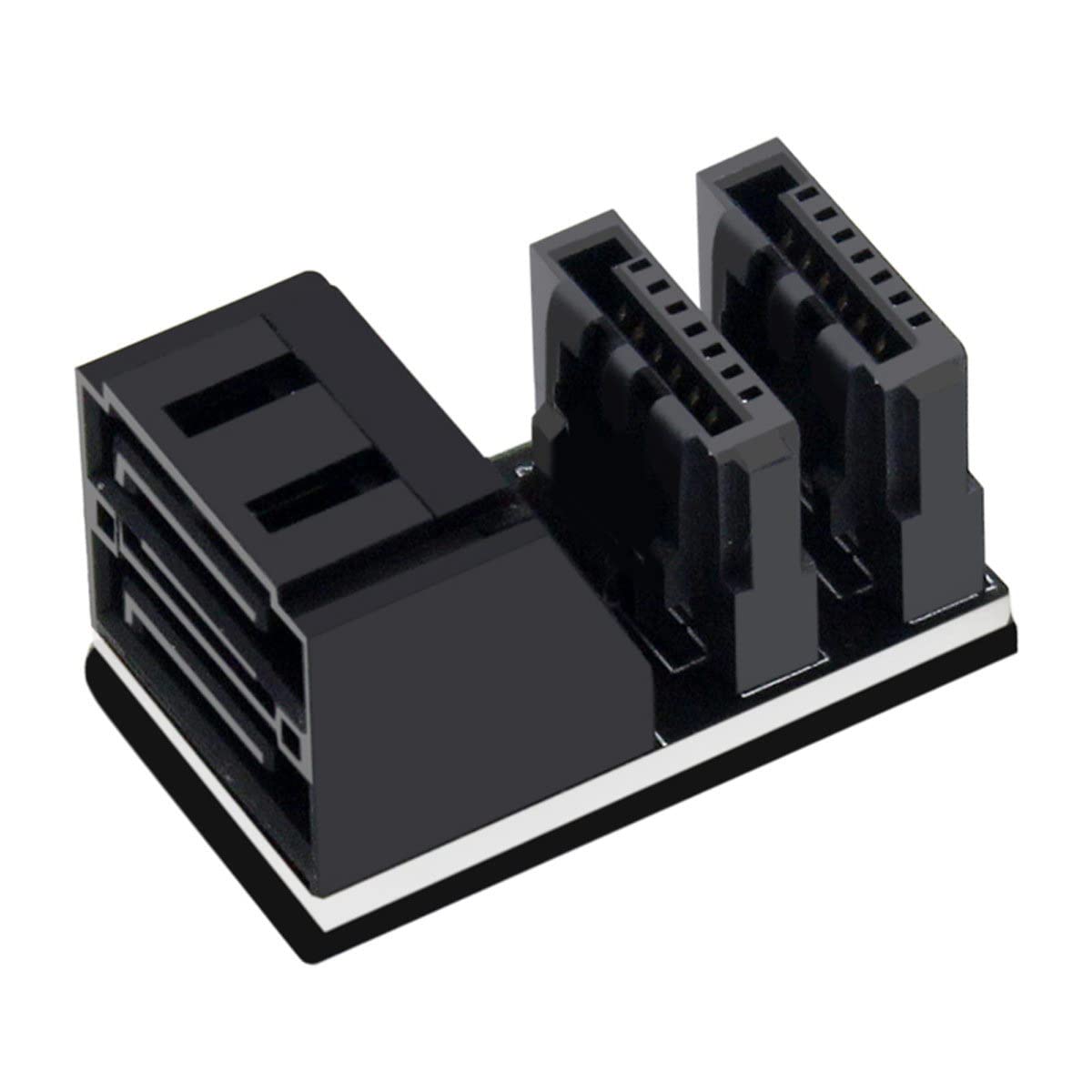 Xiwai Sata 7Pin Female To 7Pin Male Vertical 90 Degree Angled Adapter Dual Port Low Profile For Desktops Ssd Hdd Mainboard Mothe