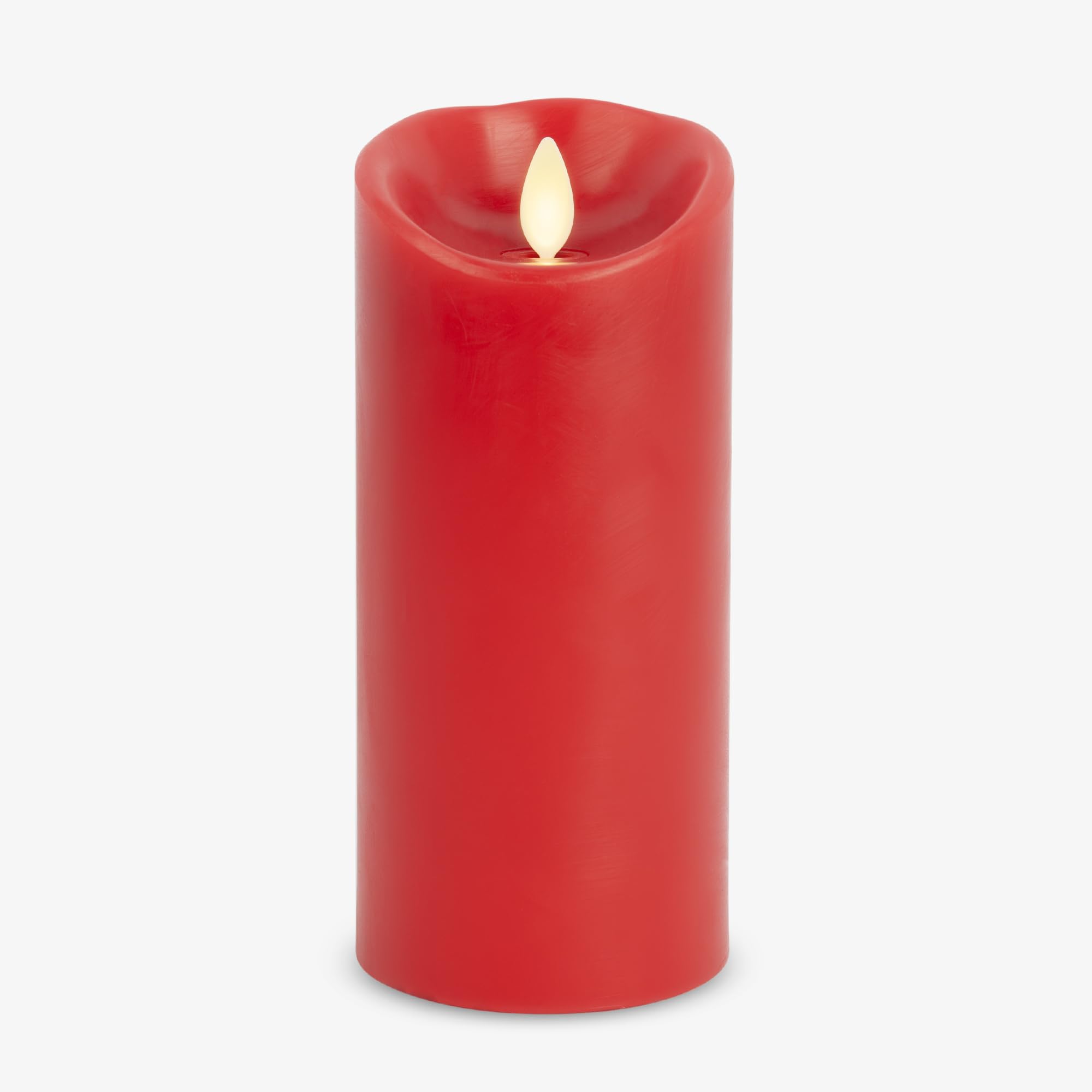 Luminara Flameless Led Battery Operated Flickering Pillar Moving Flame Candles (True Red, 3 X 6.5)