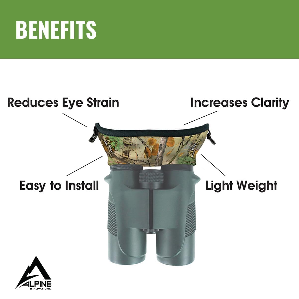 Slicker Bino Bandit - Blocks Glare, Improves Visual Acuity And Reduces Eye Fatigue. Fits All Binoculars, Stealth Shadow