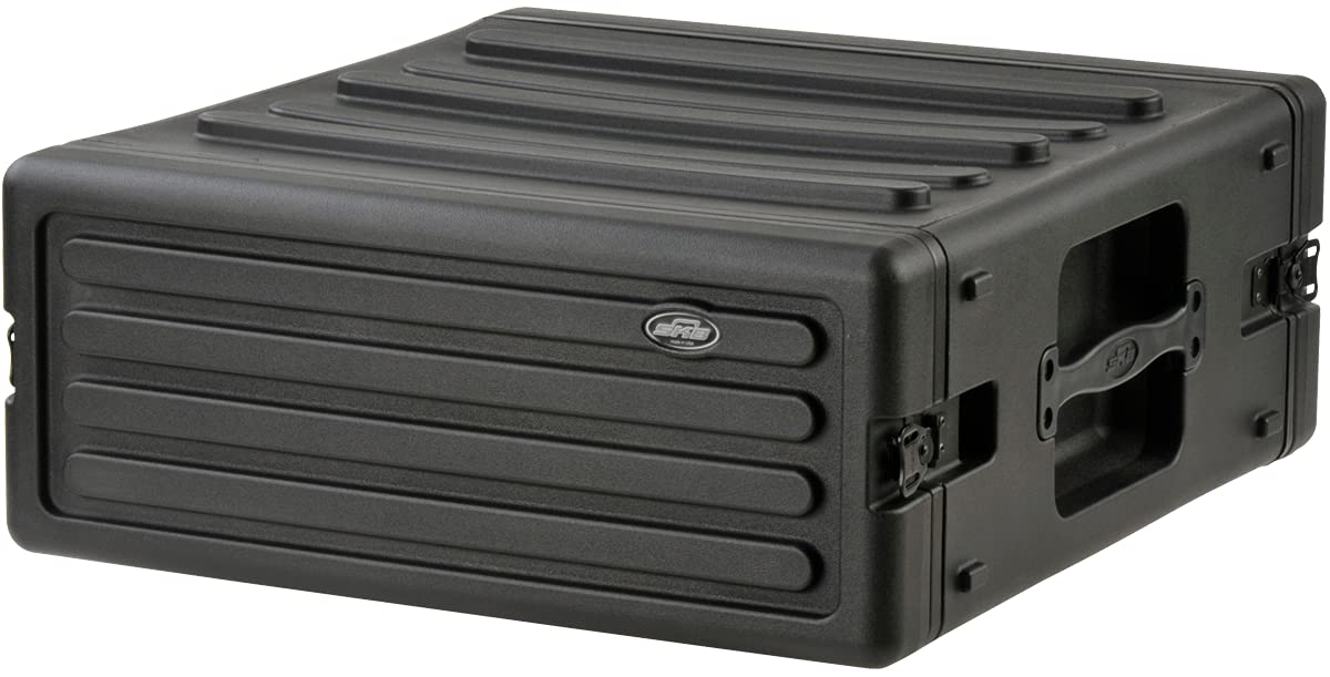 Skb Cases 4U Rseries Standard Roto Molded Lldpe Rack With Flush Carry Handles And Non Slip Rubber Feet, Includes Rack Mount Screws