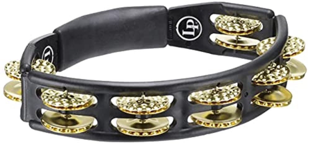 Lp174 Cyclops, Dimpled Brass Jingles, Black, Hand Held Tambourine