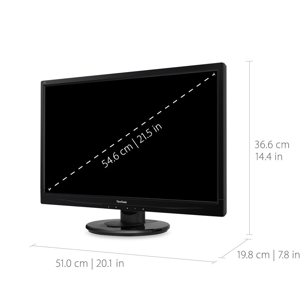 Viewsonic Va2246Mh-Led 22 Inch Full Hd 1080P Led Monitor With Hdmi And Vga Inputs For Home And Office, Black