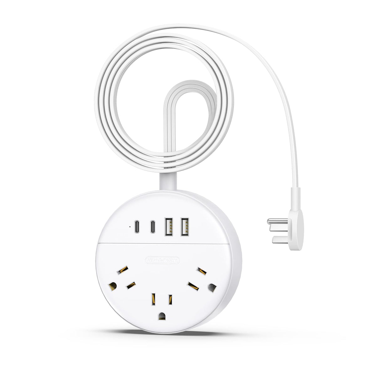 Flat Plug Power Strip, Ntonpower 5 Ft Ultra Thin Flat Extension Cord With 4 Usb Ports(2 Usb C Port), Travel Power Strip For Crui