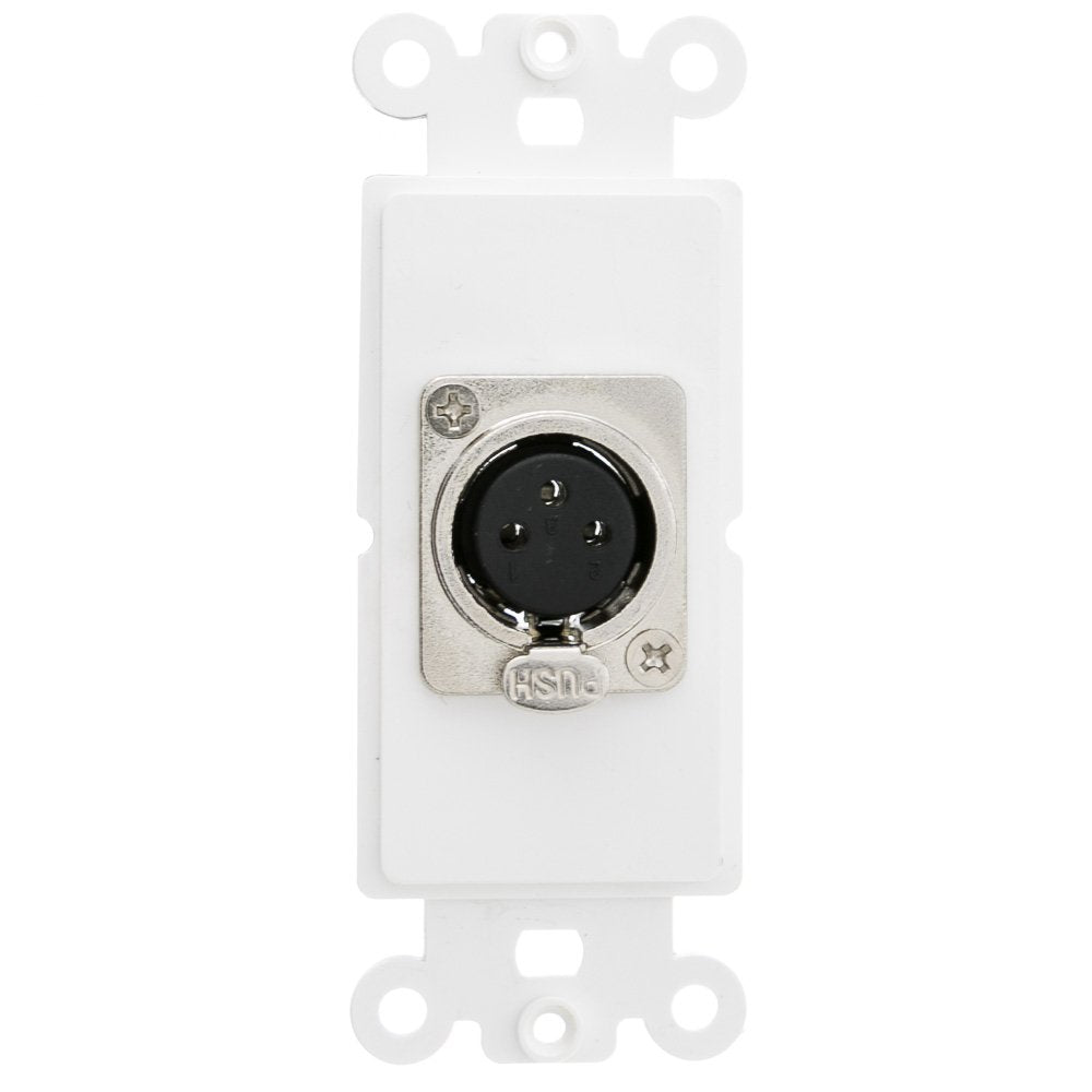 Qualconnecttm Qualconnect Decora Wall Plate Insert, White, Xlr Female To Solder Type
