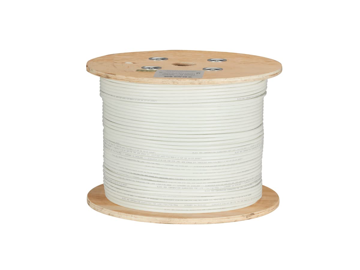 Cat6A 650-Mhz Solid Ethernet Bulk Cable - Shielded (F/Utp), Cmr Pvc, White, 1000