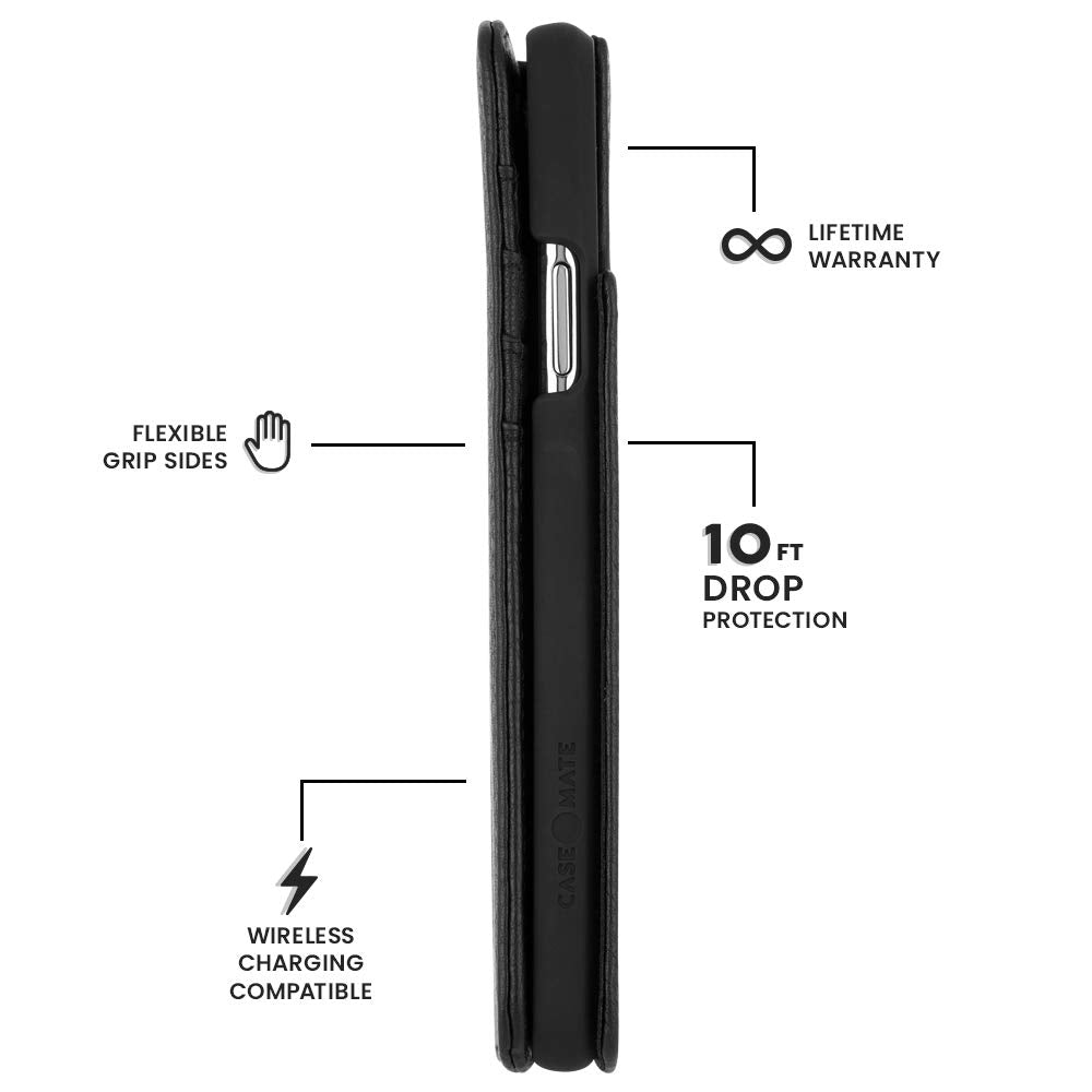 Case Mate   Leather Wallet Folio   Folio Case For Iphone 11 Pro Max   6.5 Inch   Black Leather