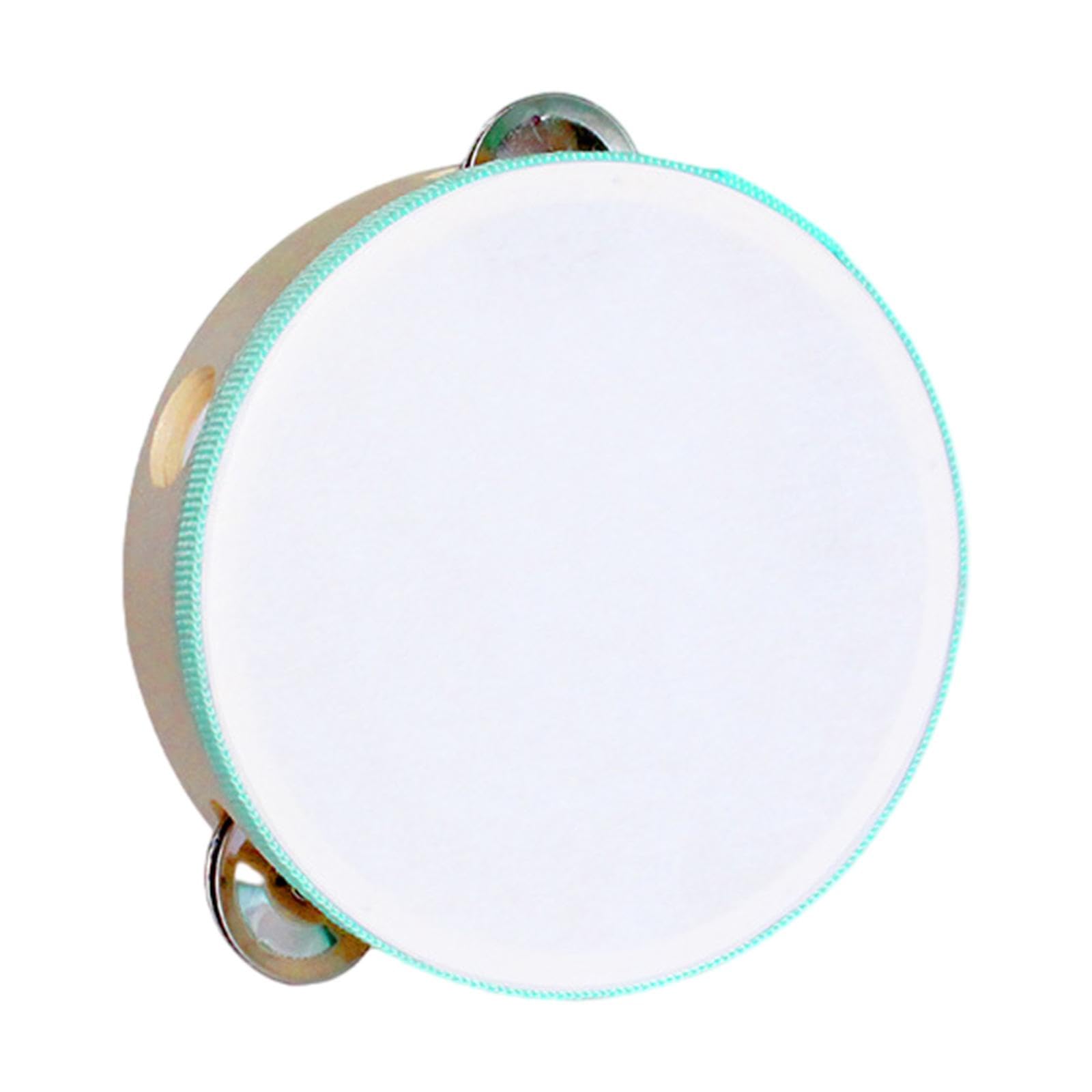 Enakshi (LABEL) Creations Wooden Handheld Tambourine Tambourine for Kids for Dancing Singing Game Toys GreenMusical Instruments 