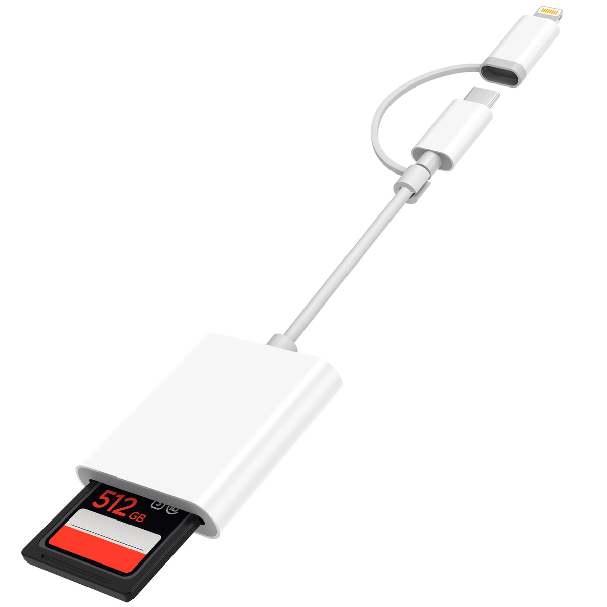 Sd Card Reader For Iphone Ipad, Dual Usb C & Lightning Connector Memory Sd Card Adapter, Support Sd/Microsd Cards, High Speed Trail Camera Viewer, Plug And Play