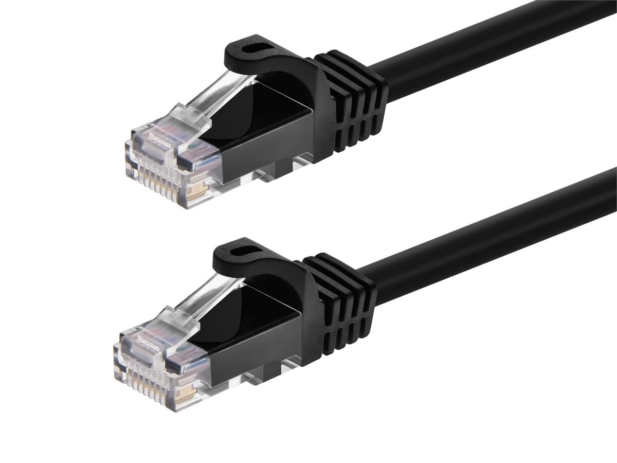 Monoprice Cat5E 25Ft Black Patch Cable Utp 24Awg 350Mhz Pure Bare Copper Snagless Rj45 Flexboot Series Ethernet Cable
