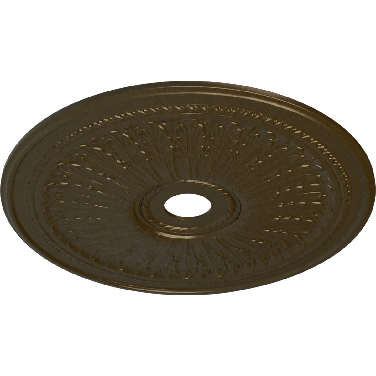 Ekena Millwork Cm29Oabrs Oakleaf Ceiling Medallion, 29 1/8''Od X 3 5/8''Id X 1''P, Hand Painted Brass
