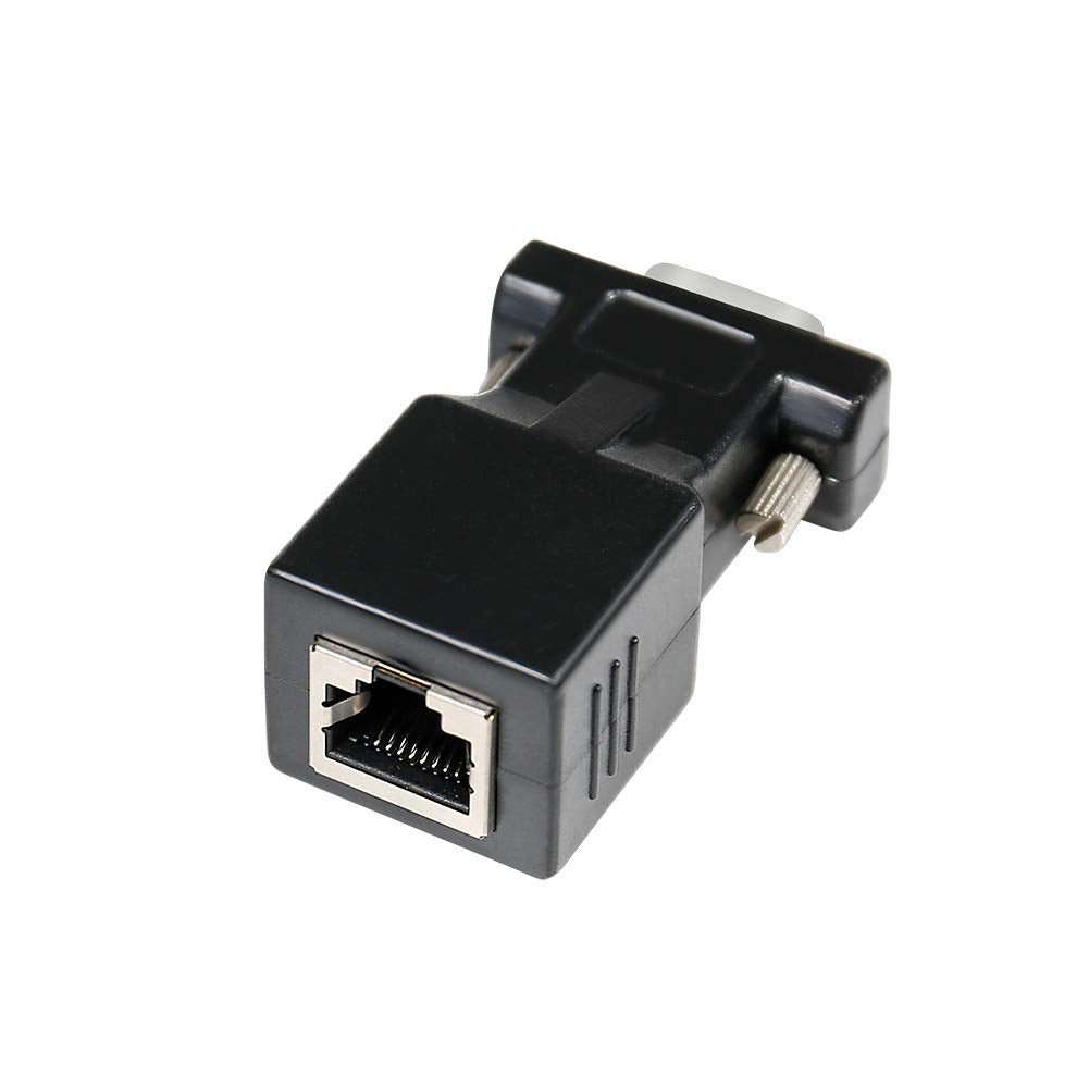 Dtech Db9 To Rj45 Serial Adapter Rs232 Female To Rj-45 Female Ethernet Converter Compatible With Standard 9 Pin Rs-232 Devices