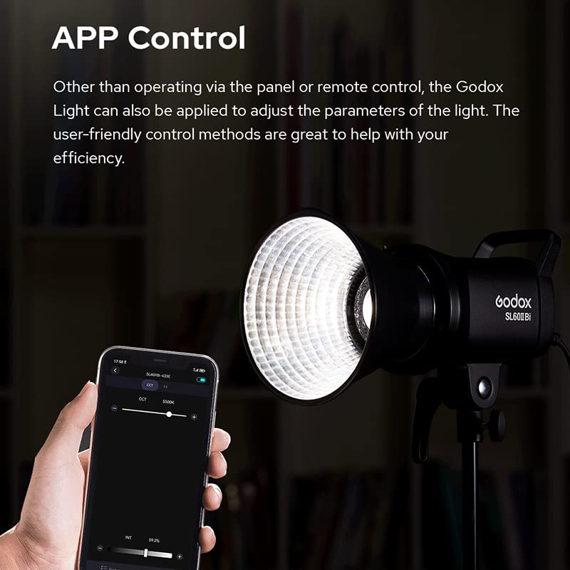 Godox Sl 60W Upgraded Version Sl60Iid 70W Led Video Light,8 Fx Effects,App Control,Bowens Mount,Easy To Carry,Continuous Video L