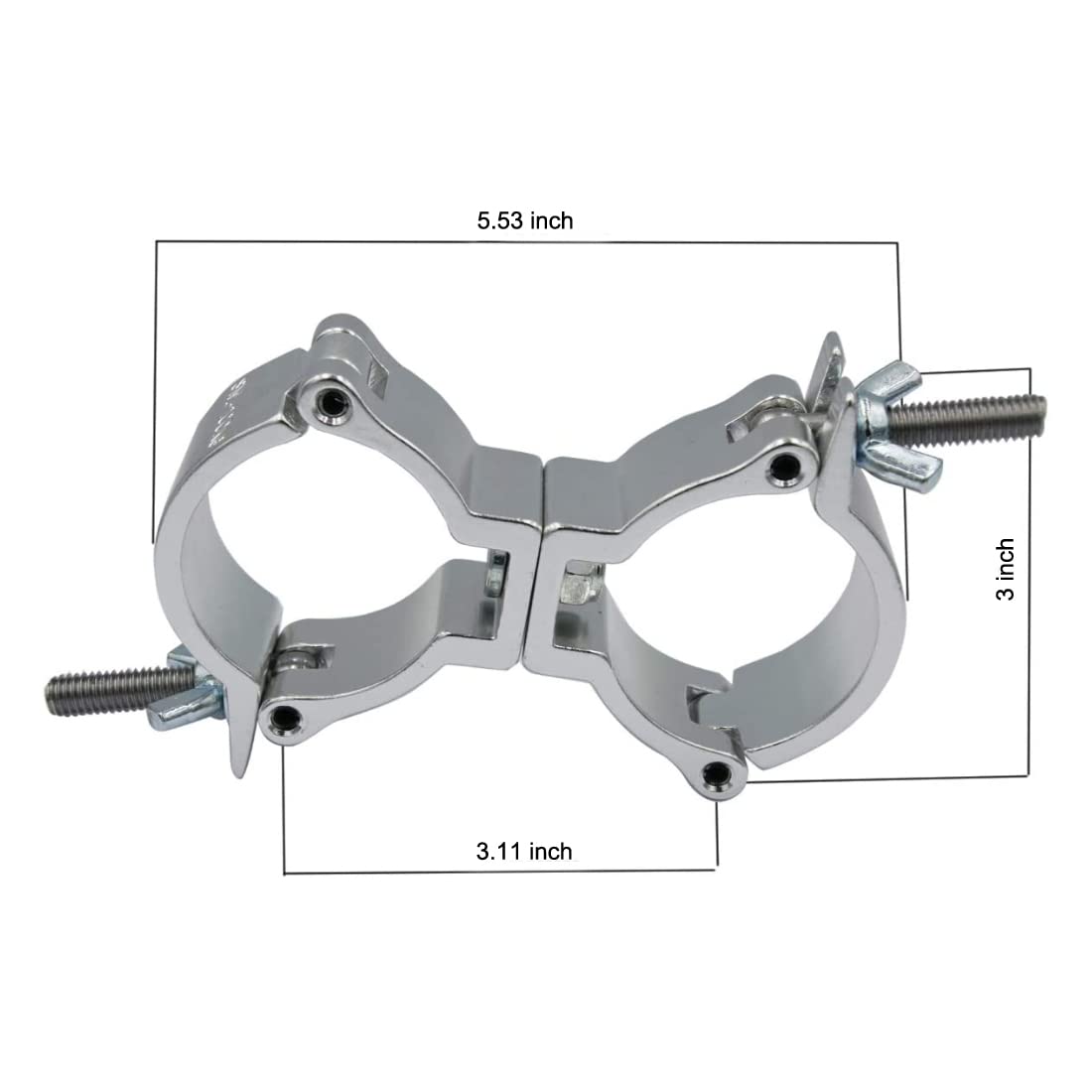Gchee Dual Truss Swivel Coupler Clamp Fit F34 1.88 2 Inch Pipe Heavy Duty Aluminum Alloy 220 Lbs For Dj Stage Lighting (2Pcs)