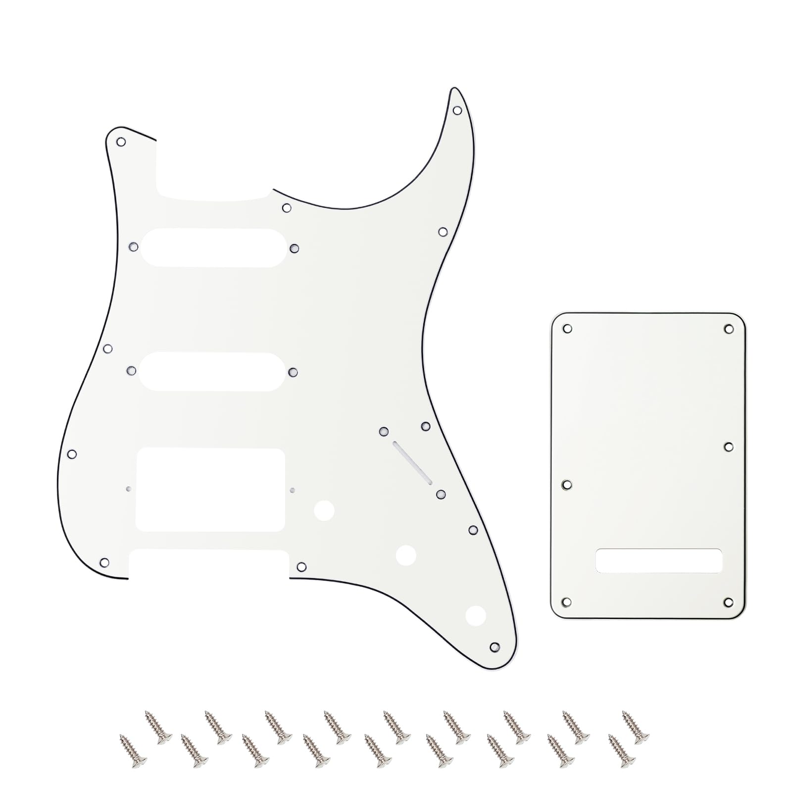 Banworks 3Ply Strat Hss Pickguard 11 Hole Ssh Pickguard Scratch Plate With Backplate 6 Hole Trem Tremolo Cover Set For Usa/Mexic