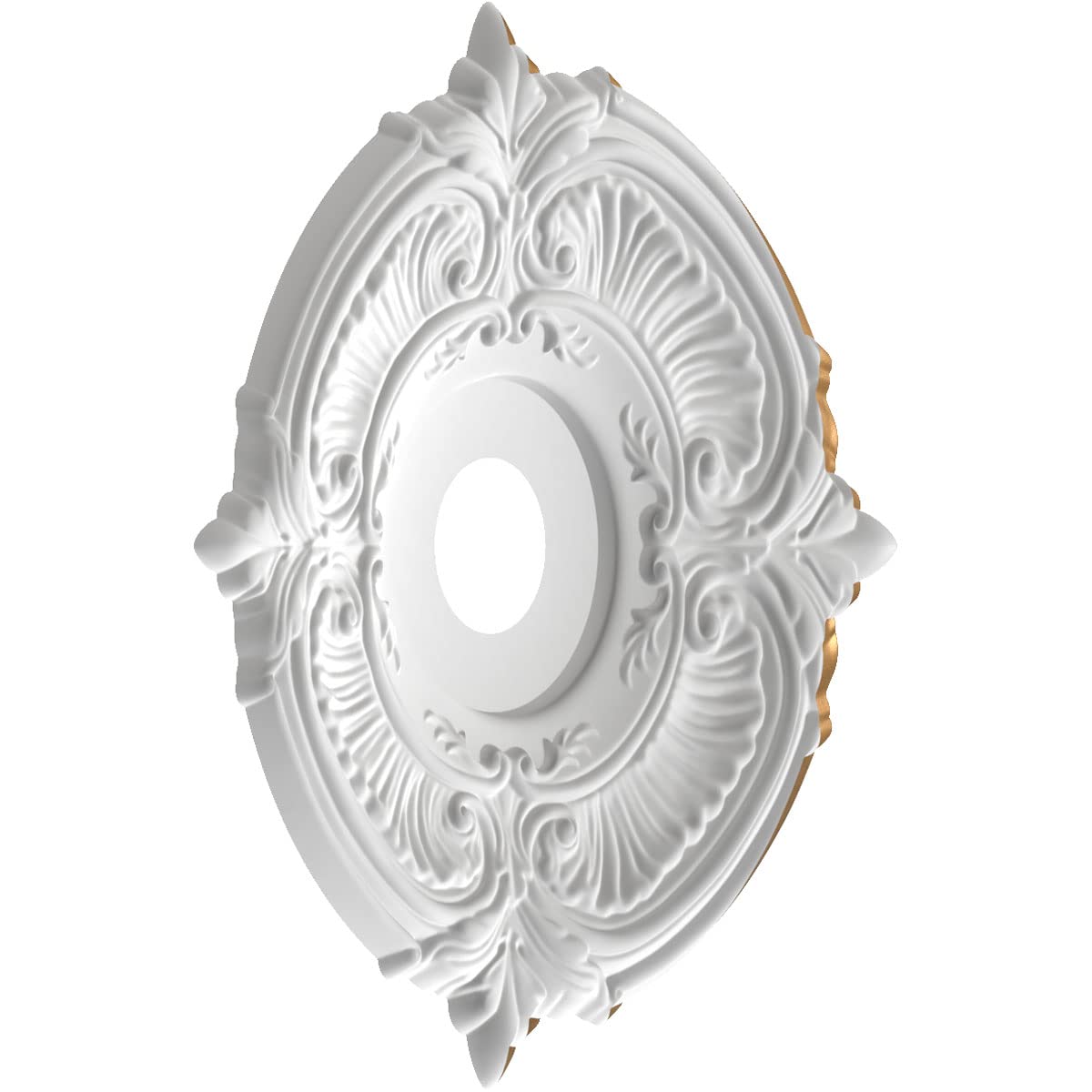 Ekena Millwork Cmp19Atbgl Attica Thermoformed Pvc Ceiling Medallion (Fits Canopies Up To 6 3/4), 19Od X 3 1/2Id X 1P, Bright Coa