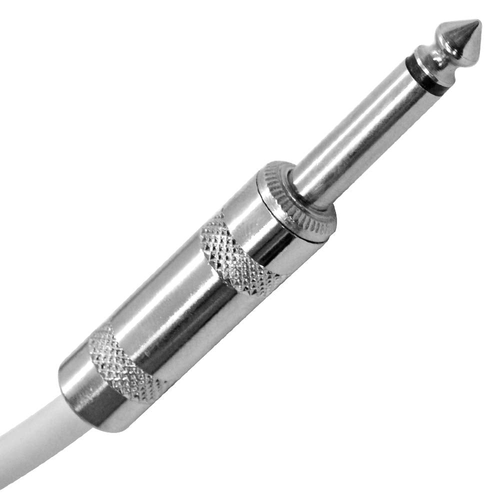 Seismic Audio - Sagc10R-White-2Pack - 2 Pack Of 10 Foot White 1/4 Inch Ts Right Angle To Straight Guitar Cables 10 Instrument 1