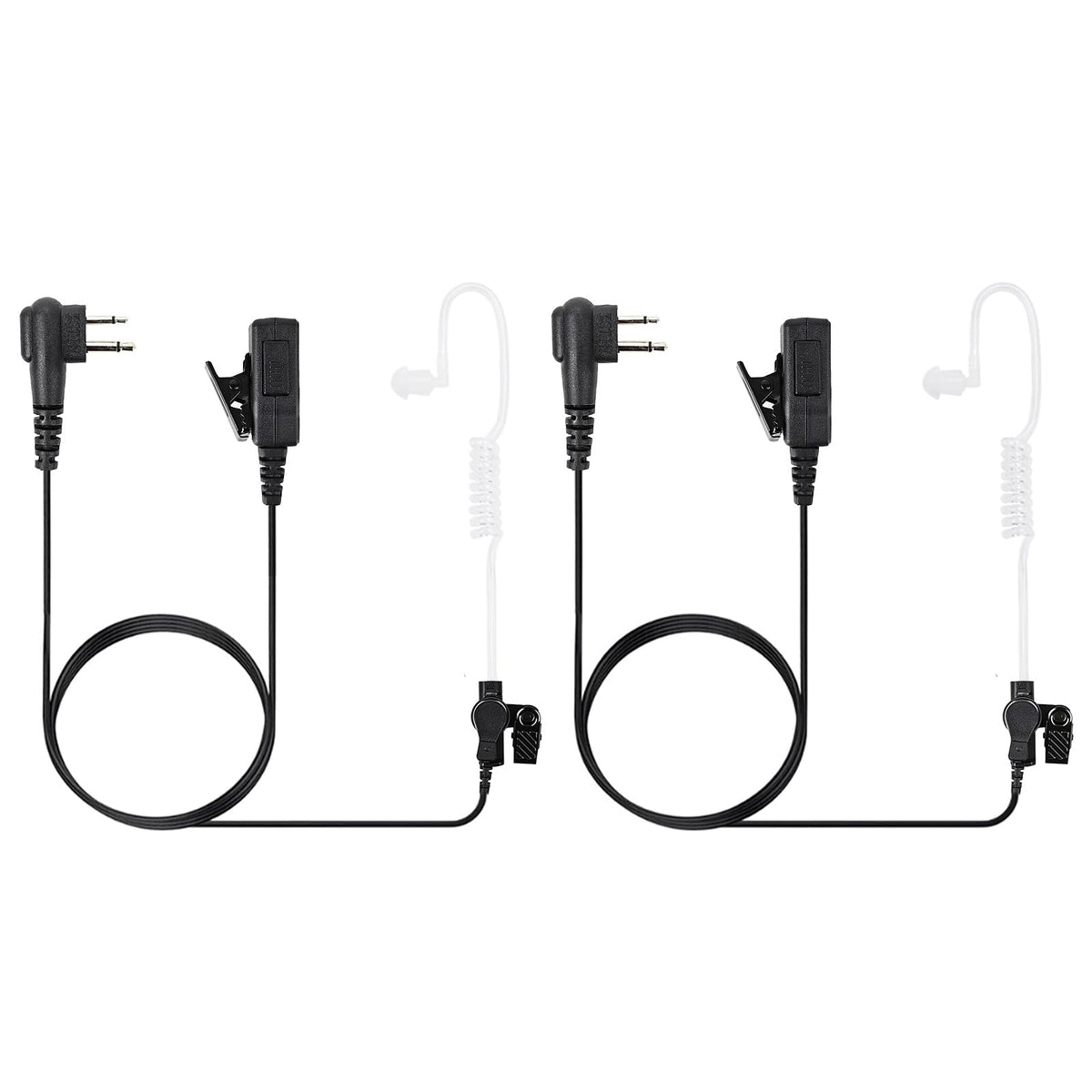 Headset For Motorola Walkie Talkies With Mic 2 Pin Acoustic Tube Earpieces And Ppt For Cp200 Gp2000 Cls1410 Cls1450 Cls1100 (2Packs)