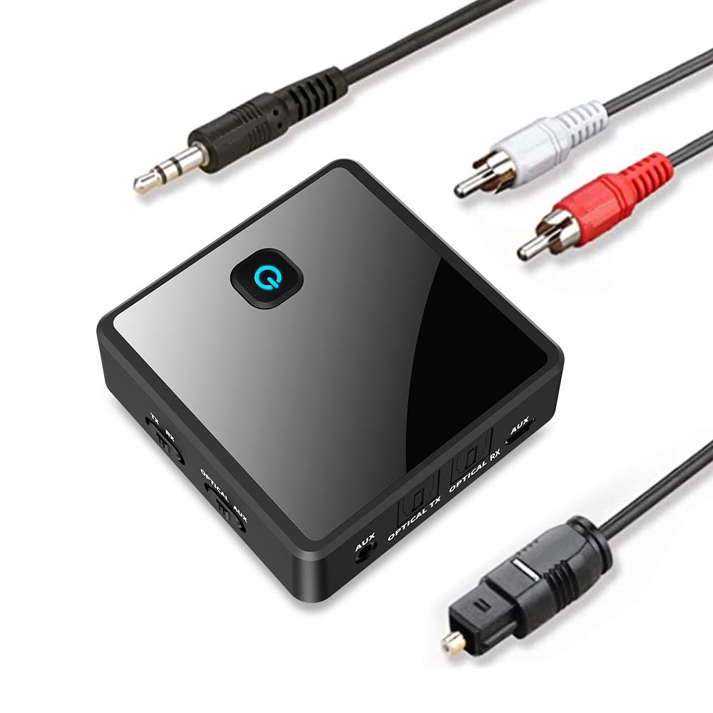 Isobel Bluetooth 5.0 Transmitter Receiver (Optical, 3.5Mm Aux, Rca), Low Latency Wireless Audio Adapter Rechargeable Bluetooth A