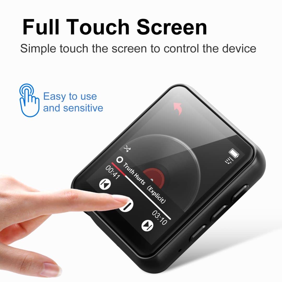 64Gb Mp3 Player Bluetooth 5.3 Touch Screen Music Player Portable Mp3 Player With Speakers High Fidelity Lossless Sound Quality Mp3 Fm Radio Recording E Book Mp3 Player Support (128Gb)