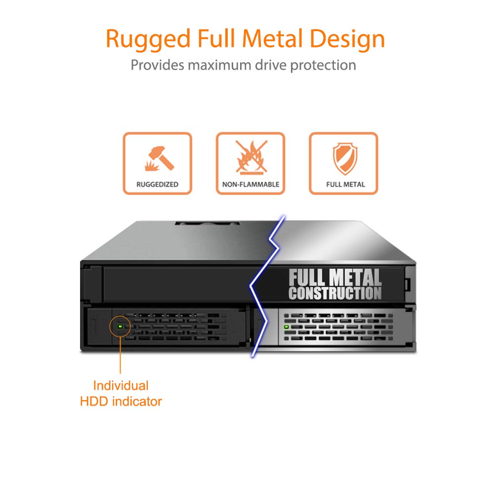 ICY DOCK Full Metal 2 Bay 2.5' SAS/SATA HDD & SSD Backplane Cage with Slim ODD Tray for External 5.25' Bay | ToughArmor MB994IPO 3SB