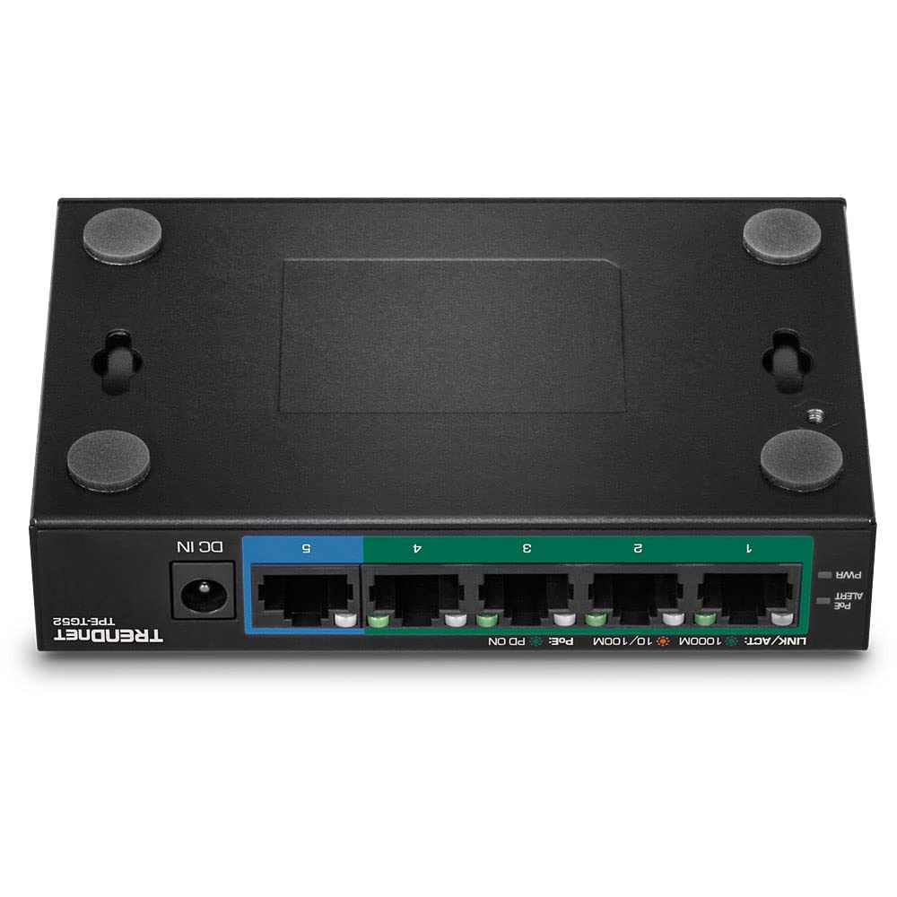 Trendnet 5-Port Gigabit Poe+ Switch, 32W Poe Power Budget, 10Gbps Switching Capacity, Ieee 802.1P Qos, Dscp Pass-Through Support