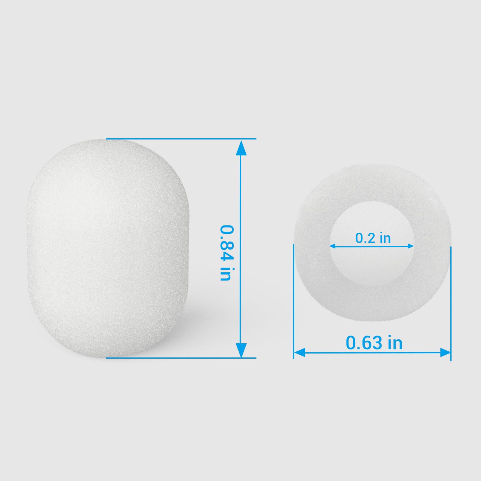 Mic Windscreen (Foam Cover, 10 Pack, White)