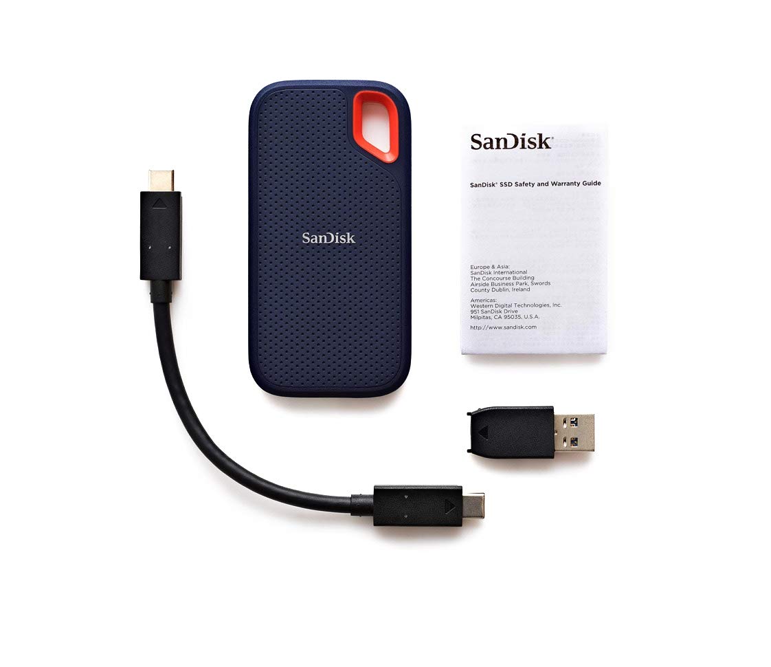 Sandisk 1Tb Extreme Portable External Ssd   Up To 550Mbs   Usb C, Usb 31   Sdssde60 1T00 Ac