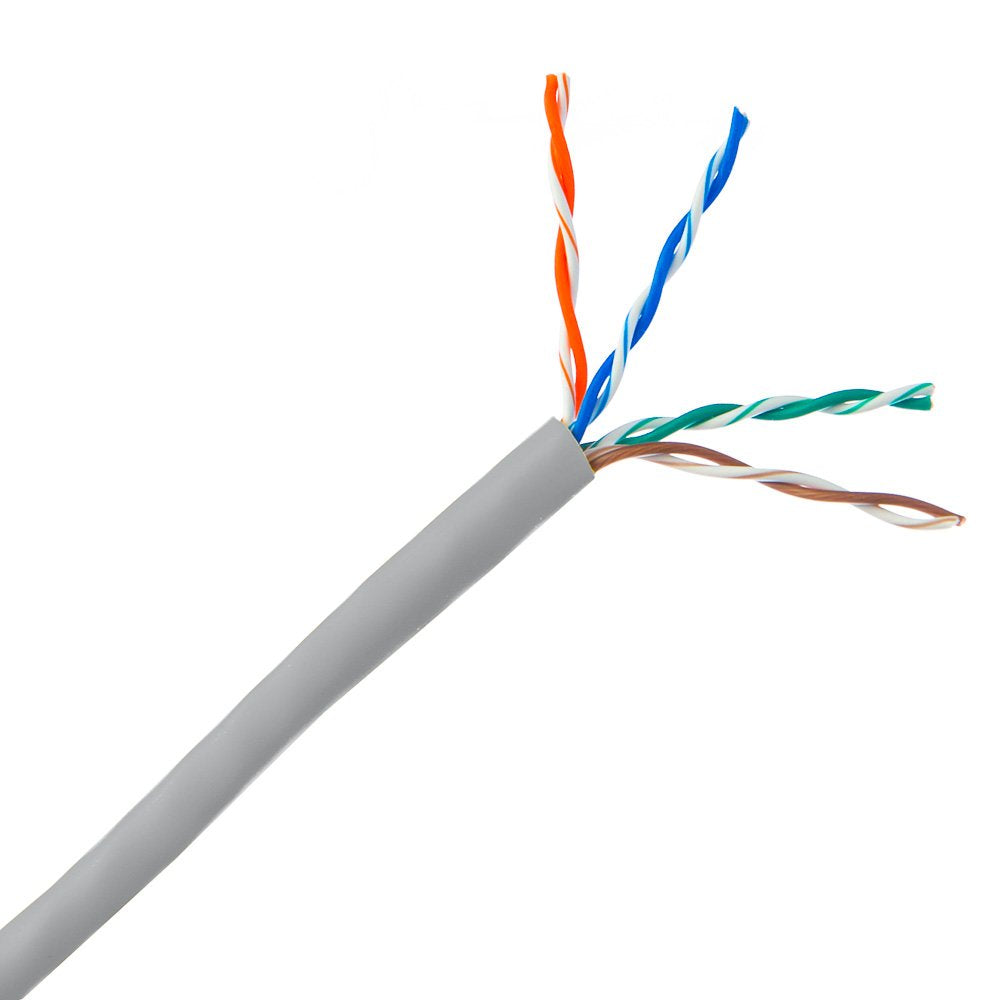 ACCL 1000ft Cat5e UTP Ethernet Cable, Solid, Pullbox, Gray, 1pk